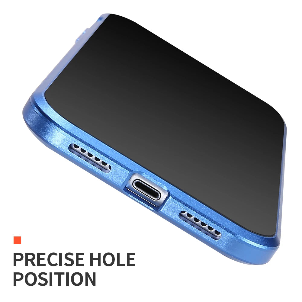 Magnetic Tempered Glass Metal Privacy Case for Iphone 11 12 13 14 15 16 Pro Max Anti-Spy 360 Protective Cover for Iphone XR XS